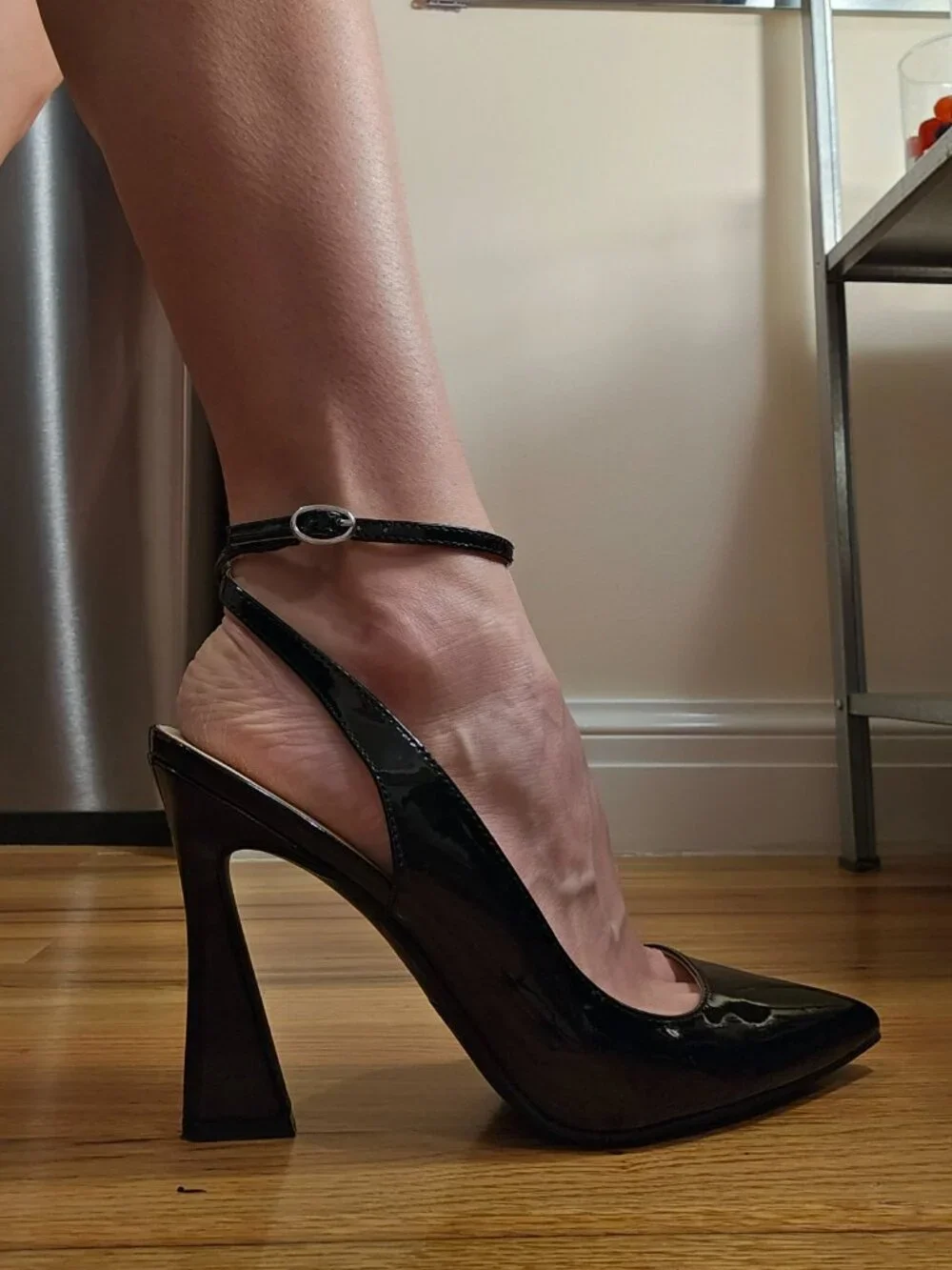 Nine West Black Patent Leather Stiletto Size 10